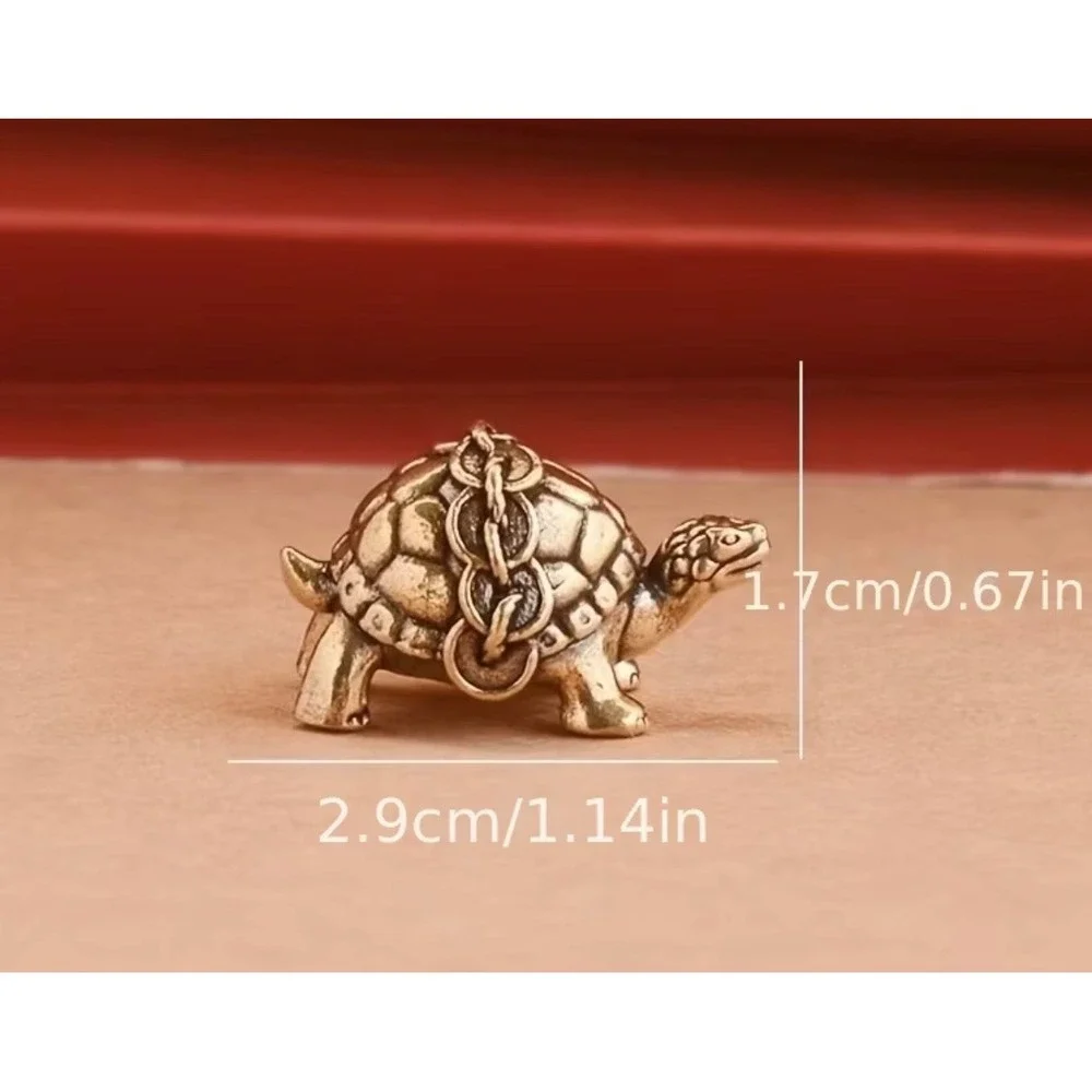 3pc Miniature Brass Turtle Figures Gold Metal New